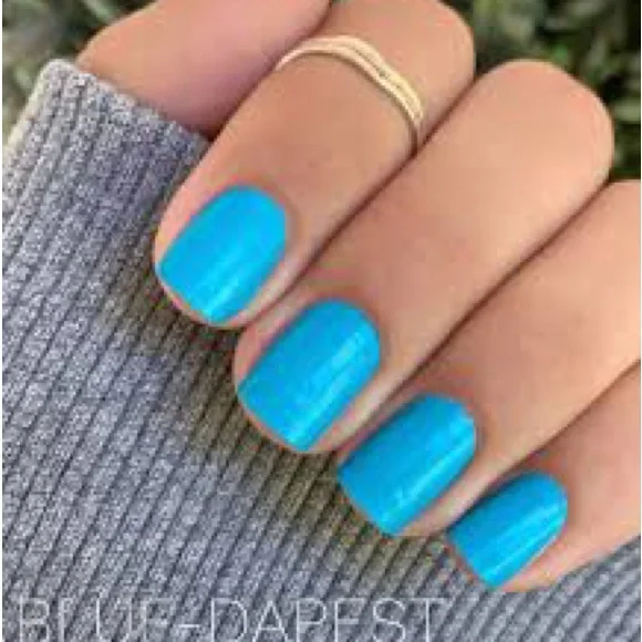 Color Street RETIRED BLUE-DAPEST Vibrant NEON BLUE Nail SET - Picture 3 of 8